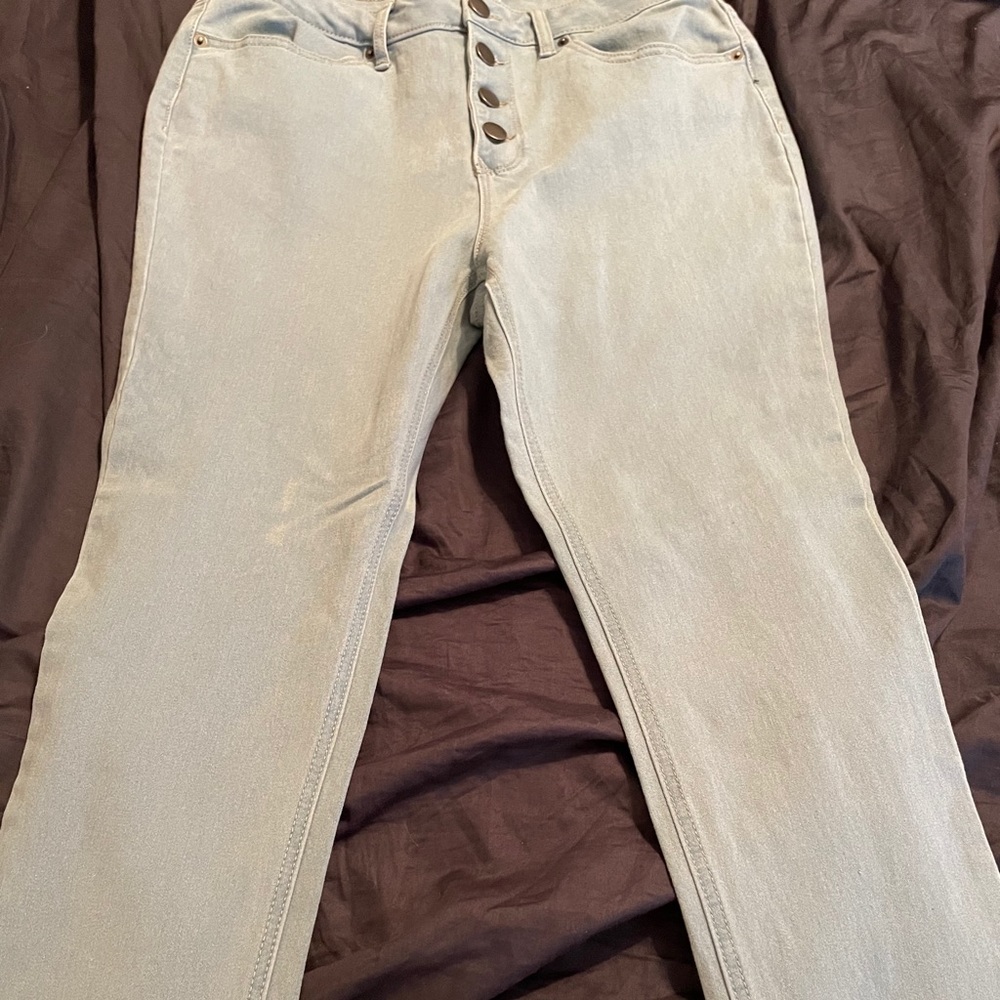 Light Denim Skinny Jeans High Rise